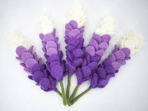 20cm Handmade Wool Felt Lavender Flower