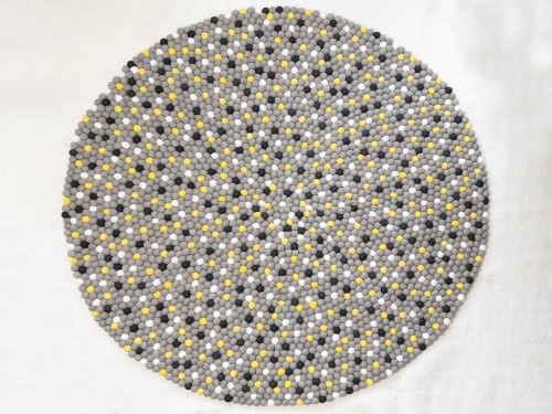 Modern Mosaic Felt Ball Rug