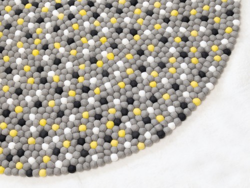 Modern Mosaic Felt Ball Rug
