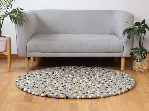 Modern Mosaic Felt Ball Rug