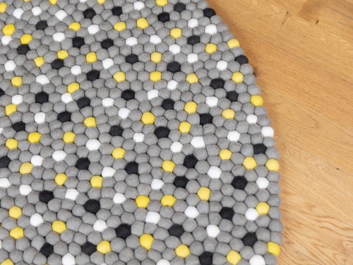 Modern Mosaic Felt Ball Rug
