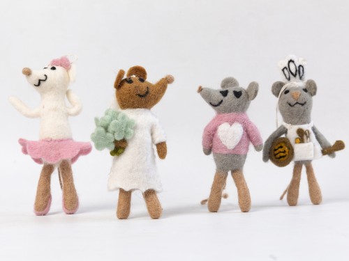 Felt Mice Ornament