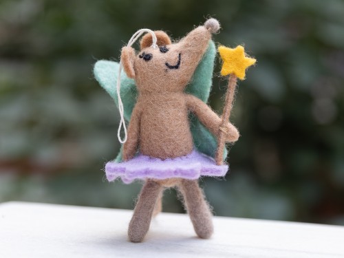 12cm Felt Brown Mice Ornament