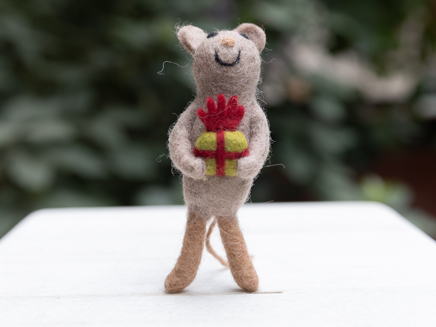 Wool Felt Mice Ornament - Pebble