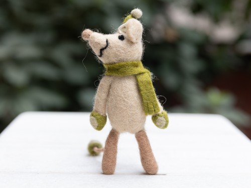 12cm Felt Brown Mice Ornament