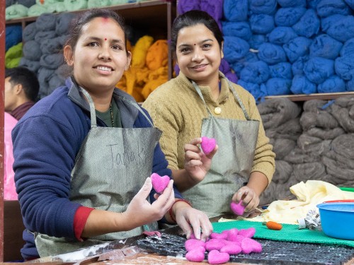 5cm Felted Pink Heart