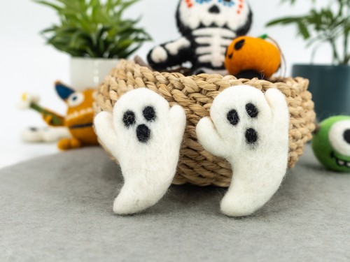 7cm Felt Spooky White Ghost