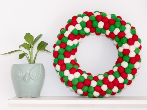 Felt Ball Christmas Wreath