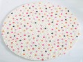 White Felt Ball Rug with Multicolor Sprinkles