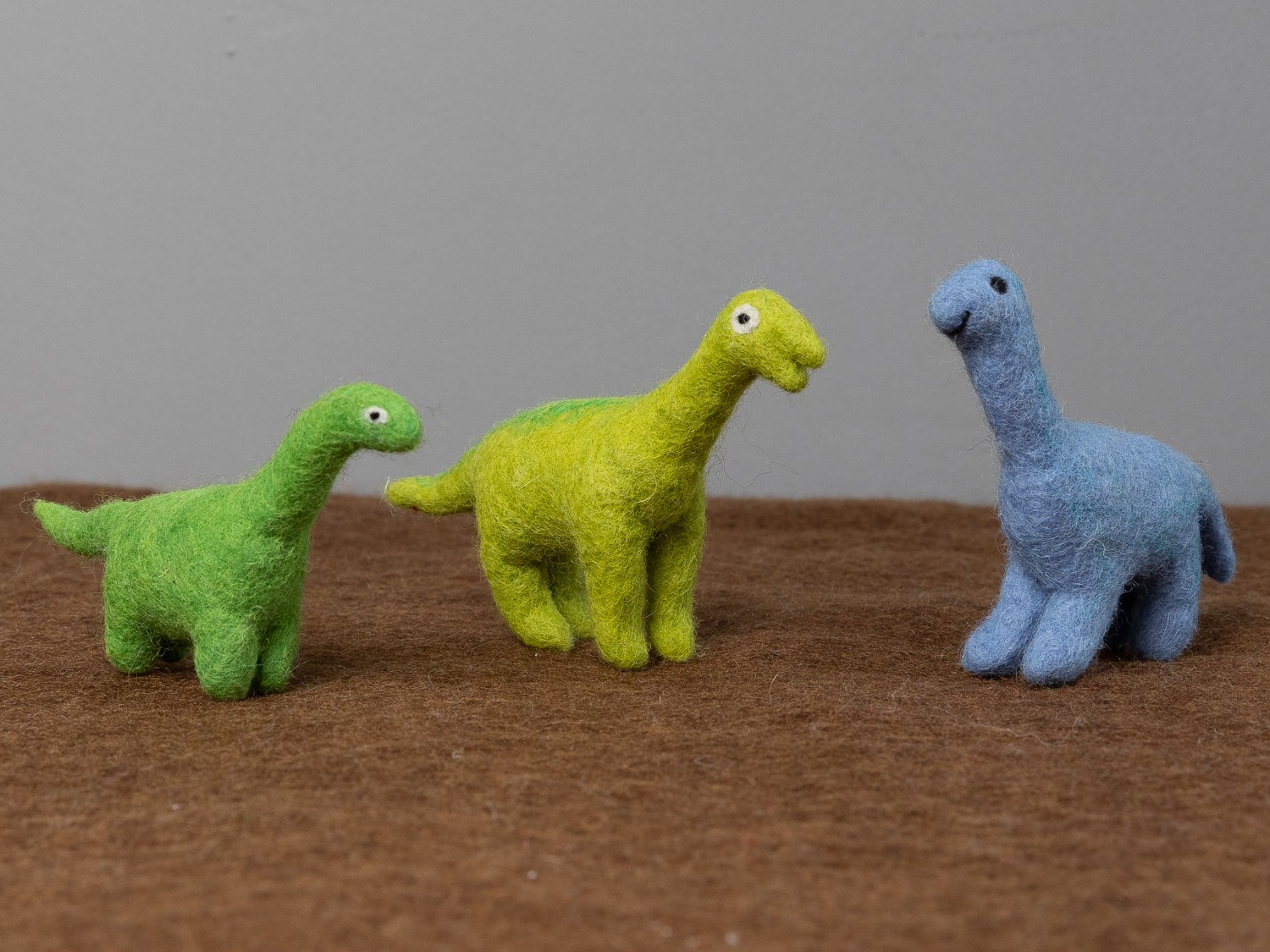 9cm Wool Felt Stitched Purple Dinosaur - Felt and Yarn