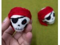 4cm Red Felt HeadBand Skull