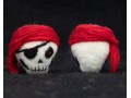 4cm Red Felt Headband Skull
