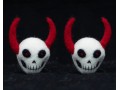 8cm Felt Skull with Red Horn