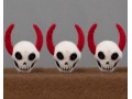 8cm Felt Skull with Red Horn