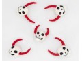 8cm Felt Skull with Red Horn