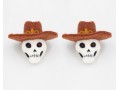 7cm Felt Skull with Cowboy Hat