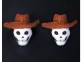 7cm Felt Skull with Cowboy Hat
