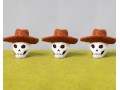 7cm Felt Skull with Cowboy Hat