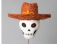 7cm Felt Skull with Cowboy Hat