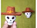 7cm Felt Skull with Cowboy Hat