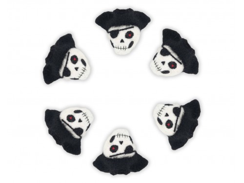 6cm Needle Felted Pirate Skull