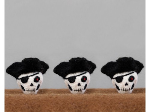 6cm Needle Felted Pirate Skull