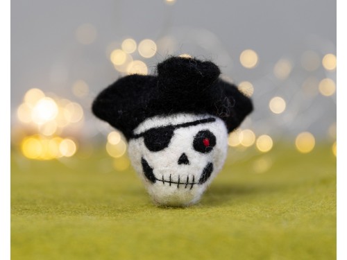 6cm Needle Felted Pirate Skull