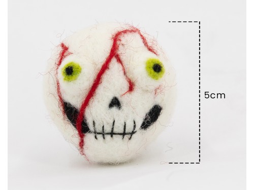 5cm Haunted Felt Skull with Nerves
