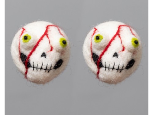 5cm Haunted Felt Skull with Nerves