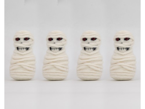 10cm Scary Felt Red Eyed Mummy