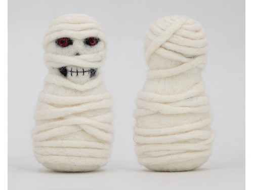 10cm Scary Felt Red Eyed Mummy