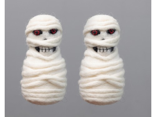 10cm Scary Felt Red Eyed Mummy
