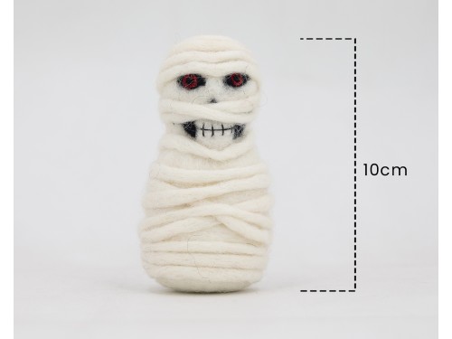 10cm Scary Felt Red Eyed Mummy