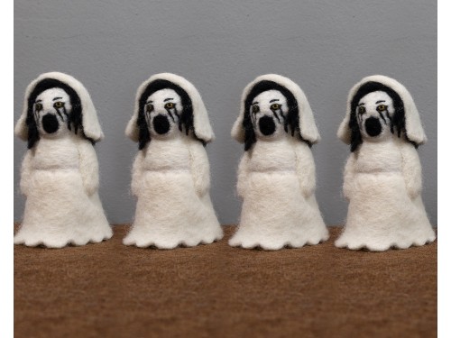 13cm Spooky Felt Haunted Bride Ghost