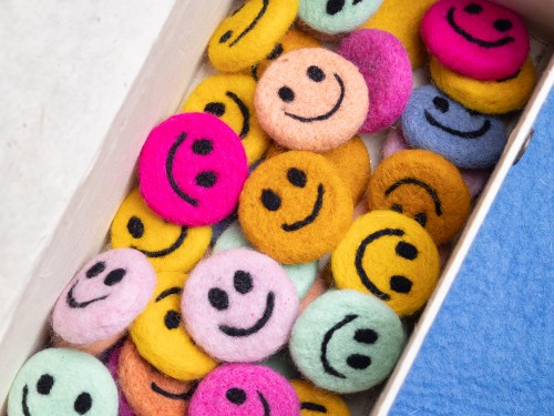 5cm Felt Smiley Emoji