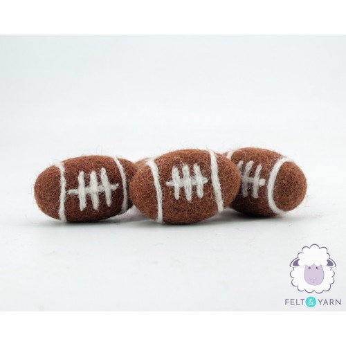 Needle felted rugby ball - Felt and Yarn