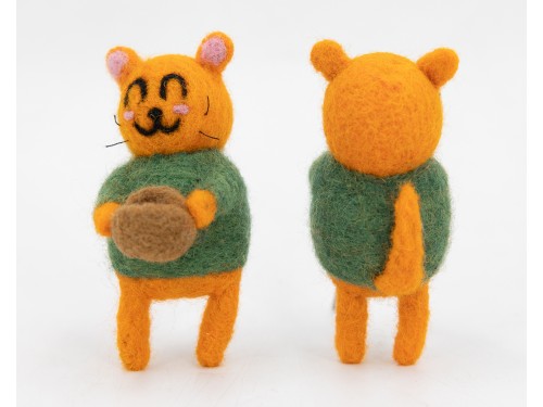 Felt Orange Cat Carrying Easter Basket