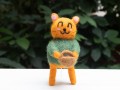 Felt Orange Cat Carrying Easter Basket