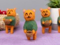 Felt Orange Cat Carrying Easter Basket
