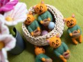 Felt Orange Cat Carrying Easter Basket