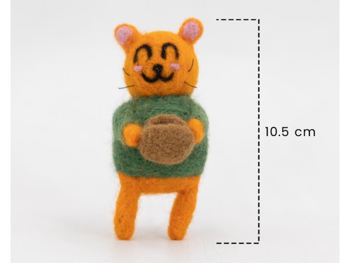 Felt Orange Cat Carrying Easter Basket