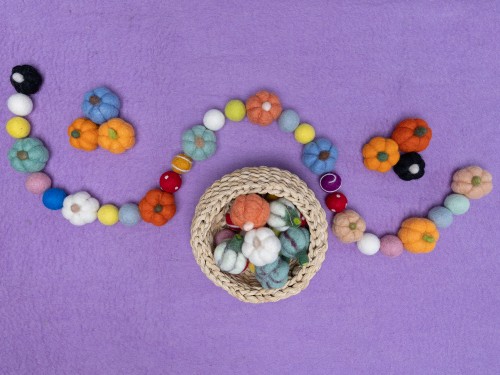 4cm Colorful Mini Felt Pumpkin
