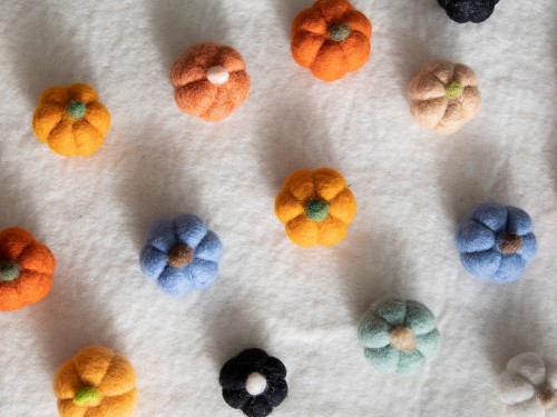 4cm Colorful Mini Felt Pumpkin