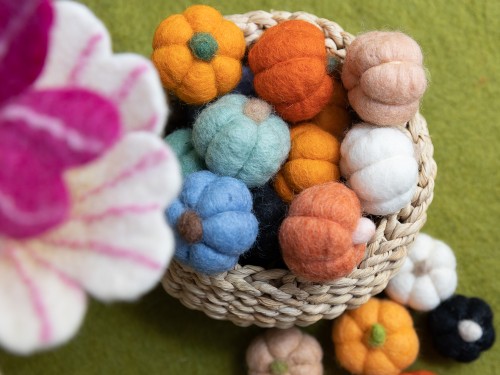4cm Colorful Mini Felt Pumpkin
