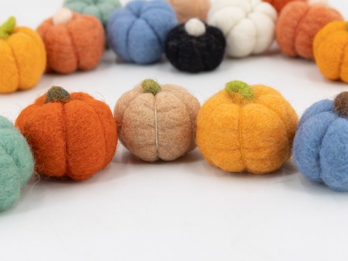 4cm Colorful Mini Felt Pumpkin
