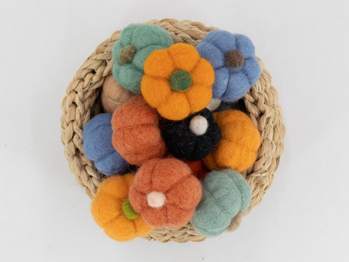 4cm Colorful Mini Felt Pumpkin