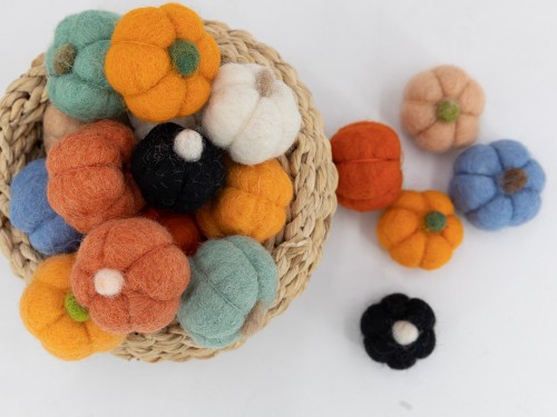 4cm Colorful Mini Felt Pumpkin
