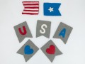 12x9cm Felt USA Banner - 4th of July