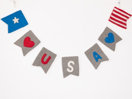 12x9cm Felt USA Banner - 4th of July