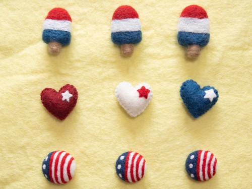 5cm Felt Popsicle - 4th of July
